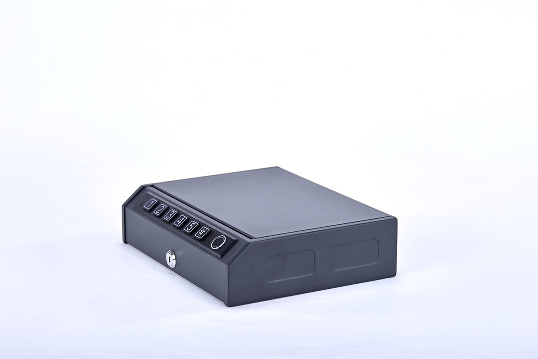 K2 Biometric Fingerprint Gun Safe Quick Access | Portable Car Lock Box Solid Steel Security | For Handguns