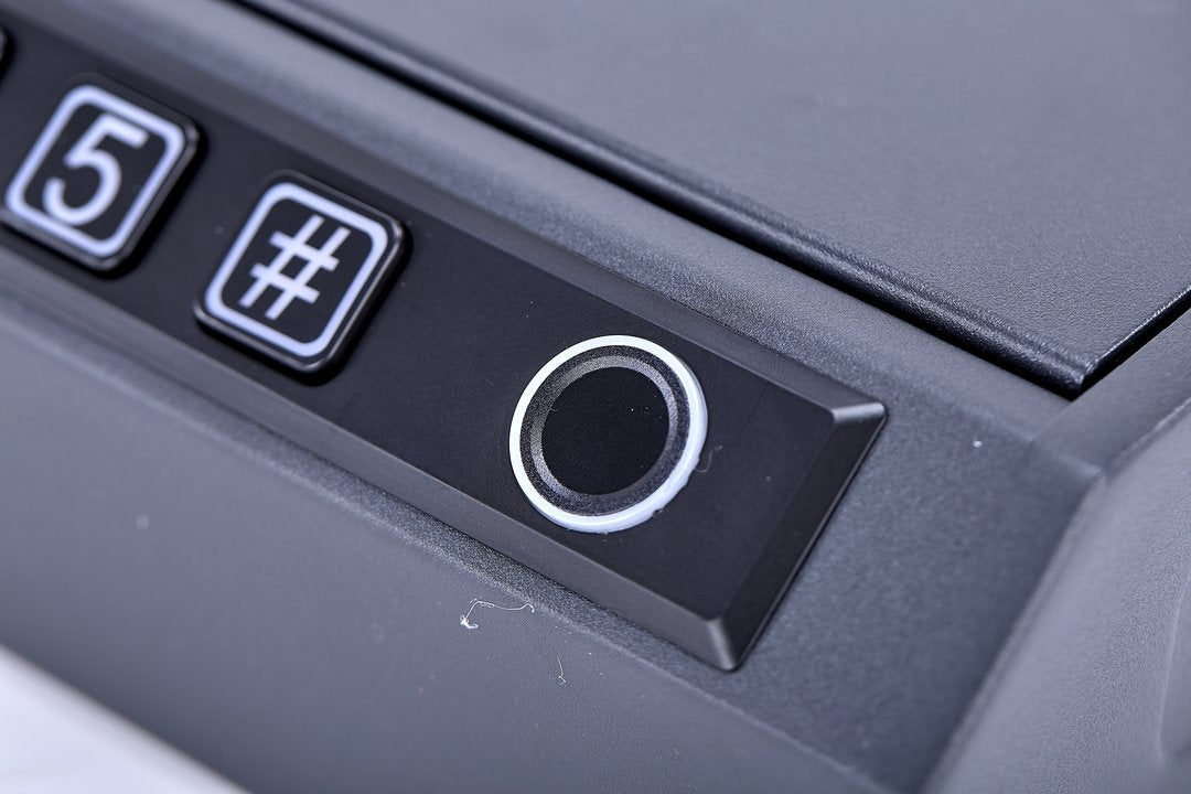 K2 Biometric Fingerprint Gun Safe Quick Access | Portable Car Lock Box Solid Steel Security | For Handguns